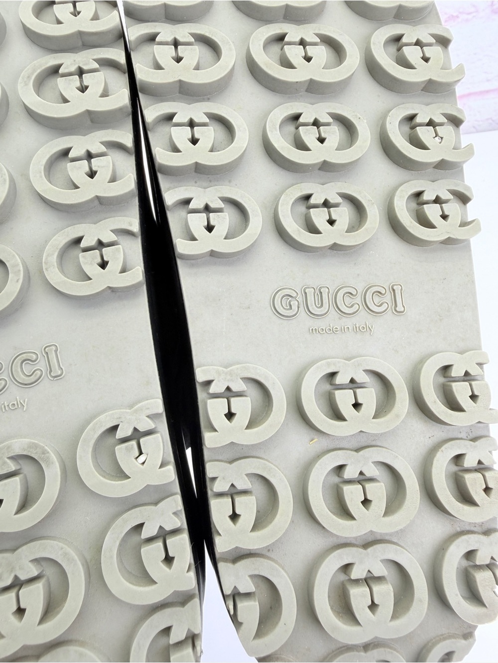 Gucci Black GG Embossed Platform Slide Sandals - Picture 11 of 11